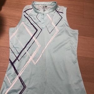Womens Adidas Coolmax Sleeveless Golf Polo - Teal